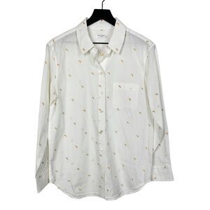 Equipment White Button Down Shirt with Orange Accents